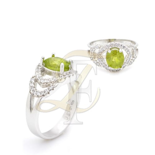 خاتم زبرجد فضة عيار 925