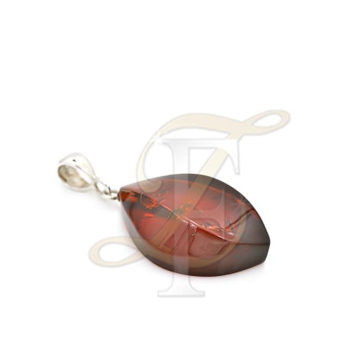 تعليقة كهرمان لتواني فضة عيار 925