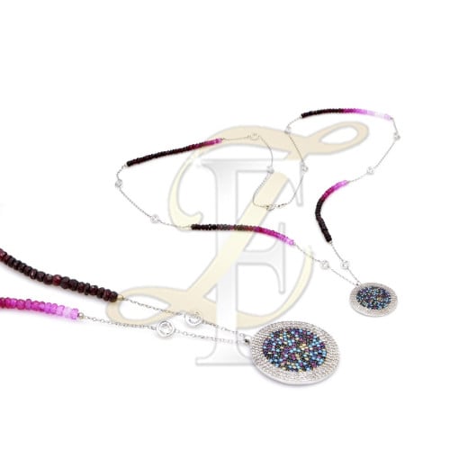 تعليقة احجار كريمة فضة عيار 925