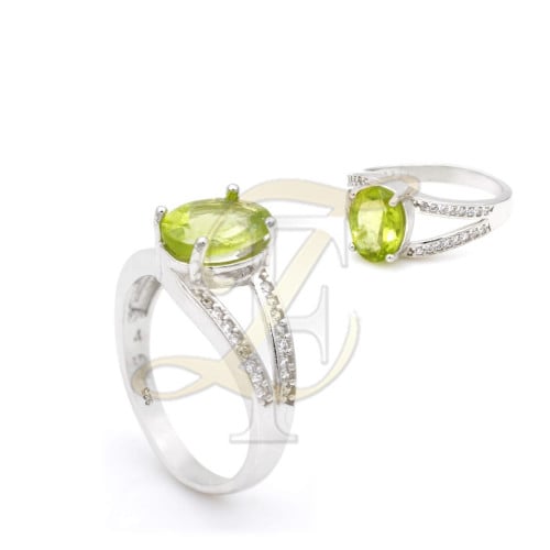 خاتم (زبرجد)فضة عيار925