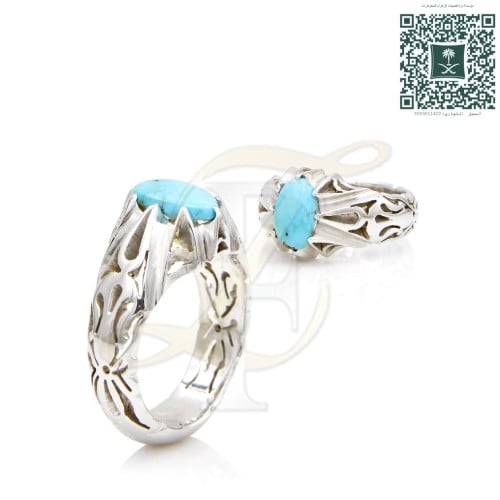 خاتم فيروز نيشابوري فضة عيار 925