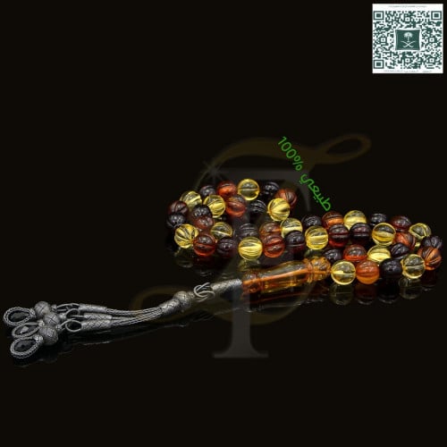 مسباح كهرمان لتواني فضة عيار 925