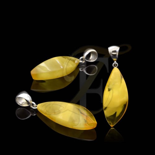 تعليقة كهرمان لتواني فضة عيار925