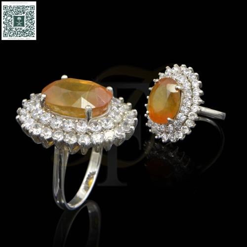 خاتم ياقوت فضة عيار 925