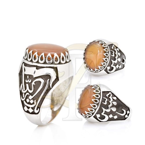 خاتم عقيق يماني فضة عيار 925