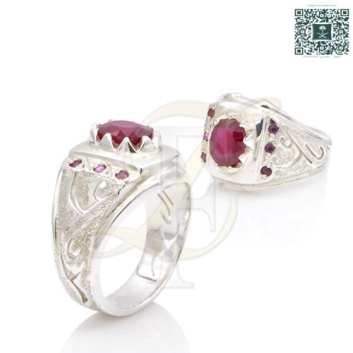 خاتم ياقوت فضة عيار925