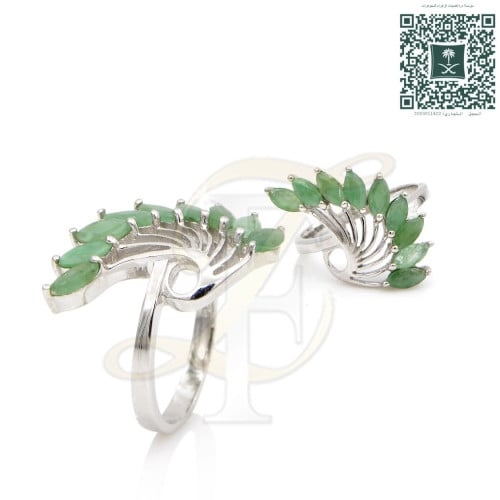 خاتم زمرد فضة عيار 925