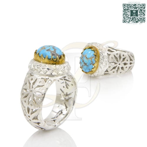 خاتم فيروز فضة عيار 925