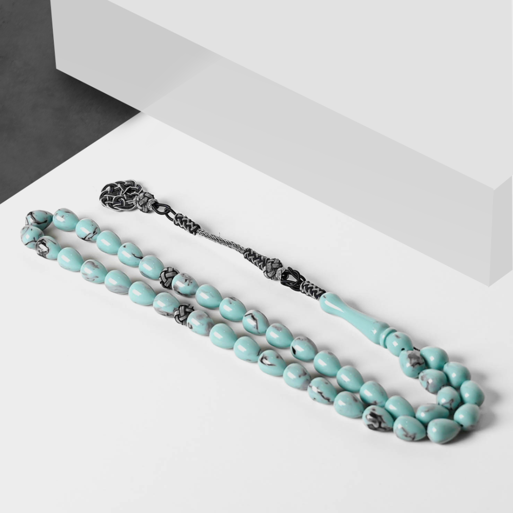 مسباح بكلايت دمعة فيروزي مخلوط مع طربزون فاخر