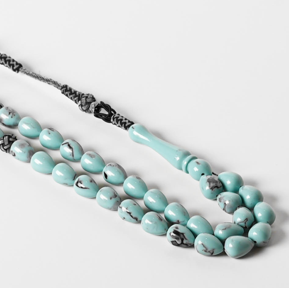 مسباح بكلايت دمعة فيروزي مخلوط مع طربزون فاخر