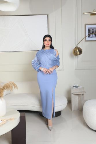 فستان بستايل شال من الكتف