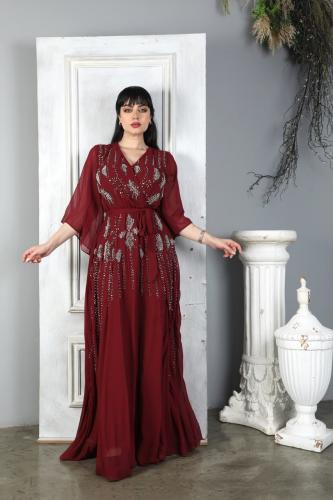 فستان شيفون بتطريز