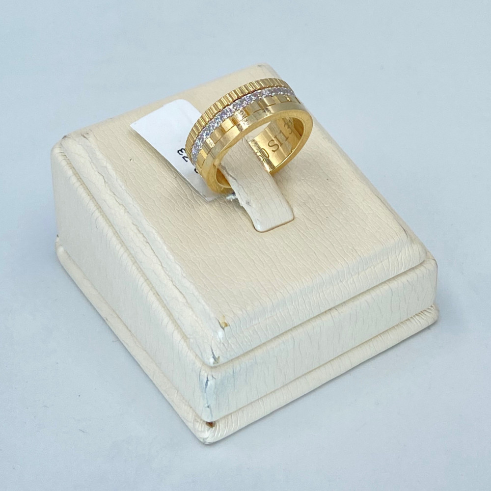 18 karat gold ring, weight 0.95 grams - زمرد ذهب و الماس
