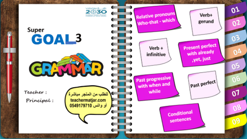 الانتاج المعرفي لمادة الانجليزي Super goal 3