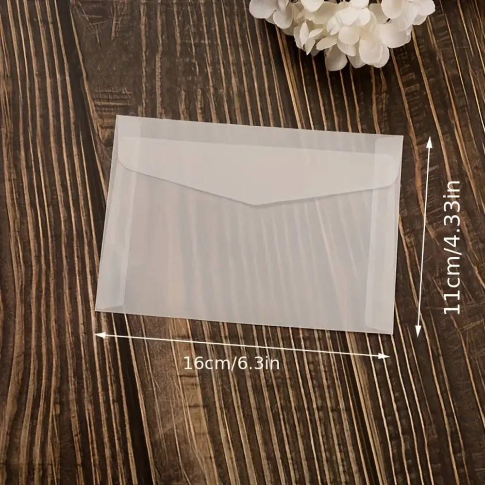 ضرف ورق لون ثلجي شفاف مقاس 16 * 11 سم عدد 10 حبات