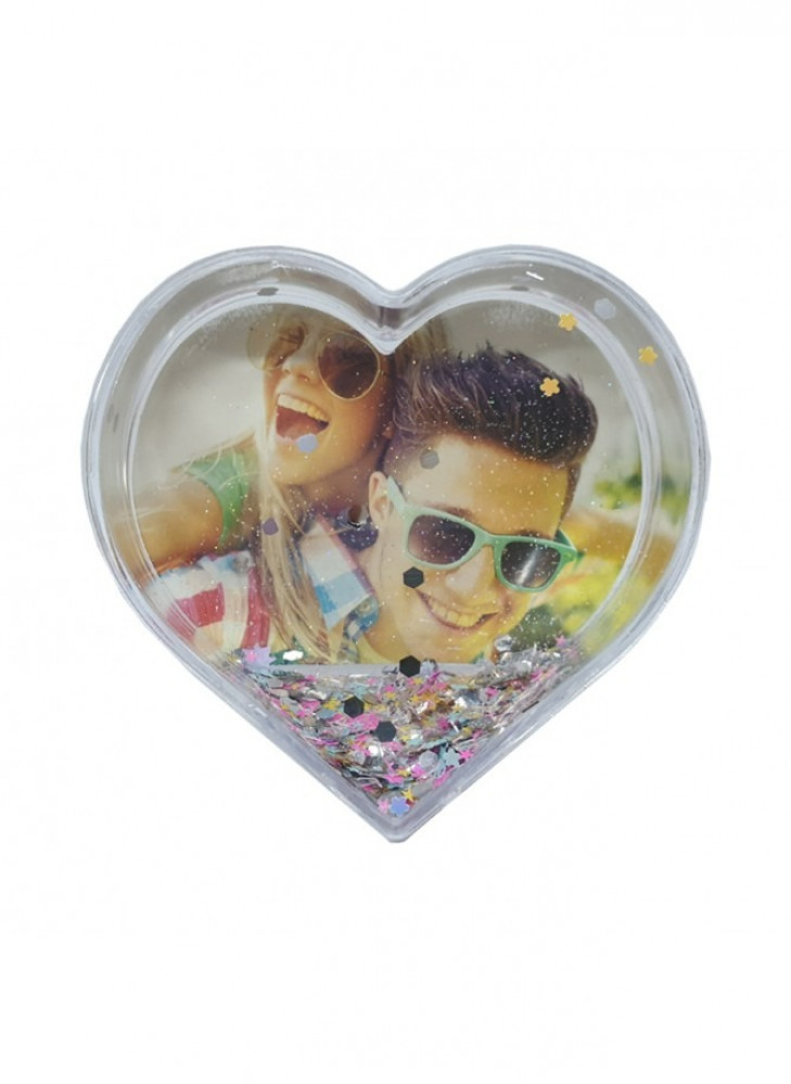 أطار قلب مع سائل لامع