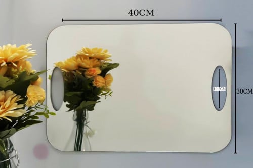 صينية تقديم اكريلك فضي مرايا مقاس 30 * 40 سم