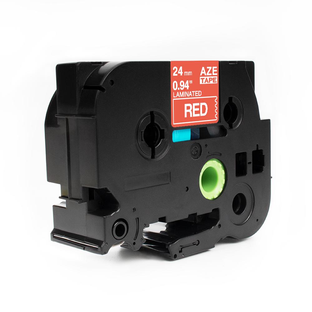 AZE-455 ليبل برذر صيني مقاس 24 ملي طباعة اللون ابيض على احمر