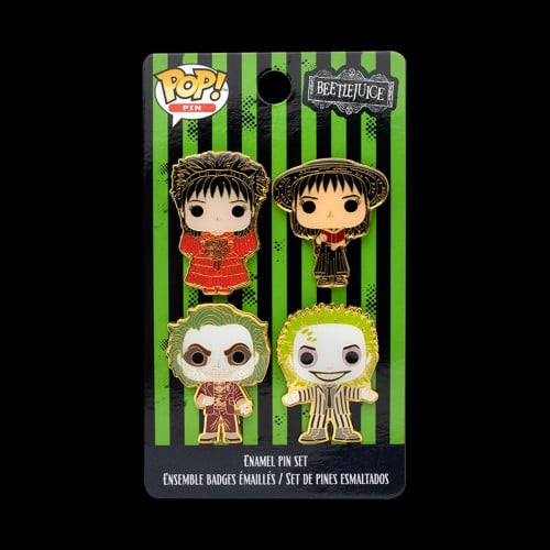 Funko Beetlejuice: Beetlejuice and Lydia - 4pc Enamel Pin Set