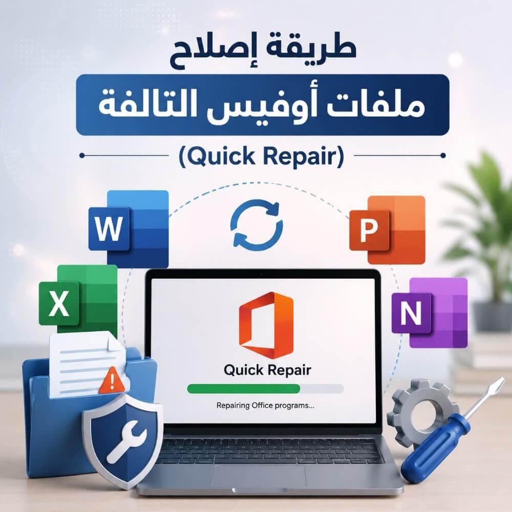 طريقة إصلاح ملفات أوفيس التالفة (Quick Repair)