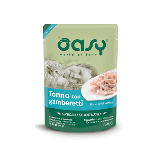 أوسي طعام رطب للقطط ظرف بالتونة والجمبري 70g