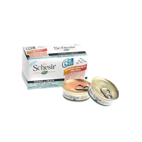 شيزر طعام رطب للقطط بالتونا مع سمك الدينيس 6×50g