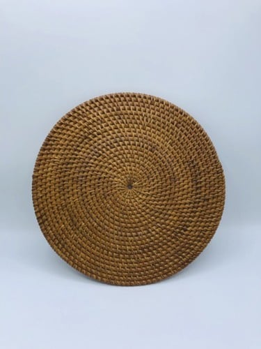 قاعدة آواني من الخوص للتزيين لون بني (30سم ، حبه واحده)