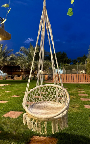 أرجوحة حجم صغير (50 سم) لون أبيض مصنوعه يدوياً