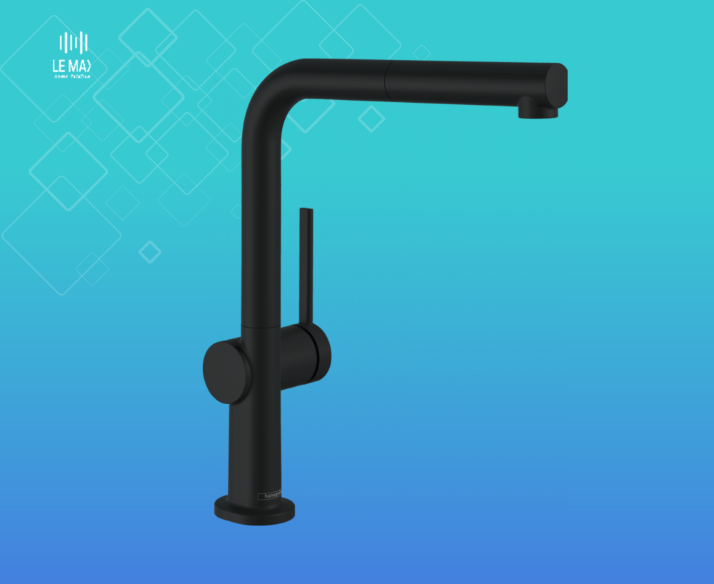 خلاط مطبخ أسود سحاب تاليس مفرد هانس جروهي / hansgrohe