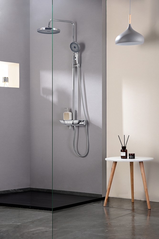 طقم دش كامل  كروم دائري