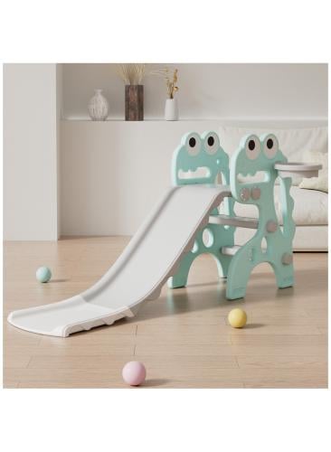 زحليقة قابلة للطي علي شكل ديناصور مع كرة سلة 135*68*31 سم ,أخضر فاتح FJY-26 ابعاد الكرتون:85*17*44.5سم