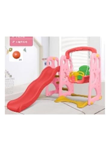 زحليقة مع مرجيحة و كرة سلة 3*1 ,وردي