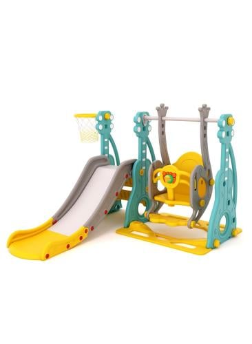 زحليقة مع مرجيحة كل شكل جيتار مع طوق كرة سلة 3*1 متعدد الألوان,FJY-181