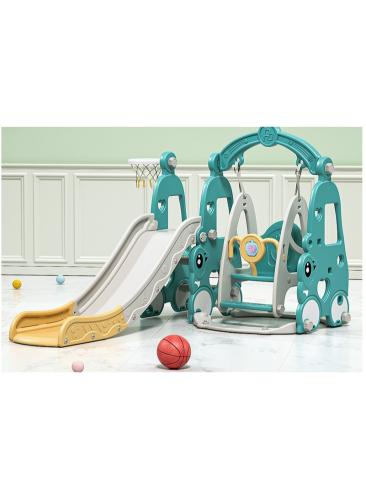 3*1 زحليقة  مع مرجيحة بتصميم سيارة  مع  كرة سلة  FJY-34Green