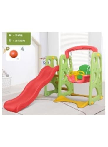 زحليقة مع مرجيحة و كرة سلة 3*1 ,أخضر FJY-47Green