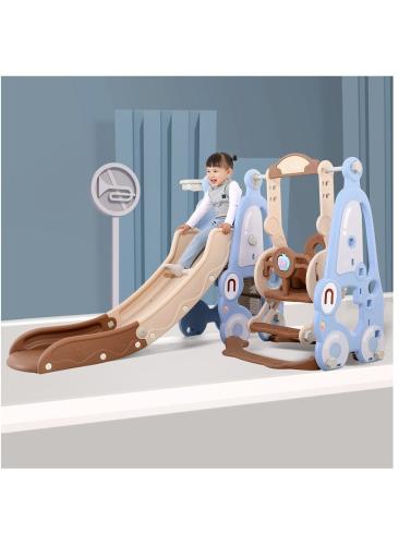 زحليقة مع مرجيحة  مع  كرة سلة 3*1 FJY-134  أبعاد الكرتون:102*30*55سم ابعاد المنتج:173*116*106سم