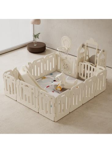 غرفة العاب أطفال  قابلة للطي مع مرجيحة وزحليقة وحصان هزاز  وحلقة كرة سلة وسبورة رسم  6*1 ,180*200 سم,FJY-22C093