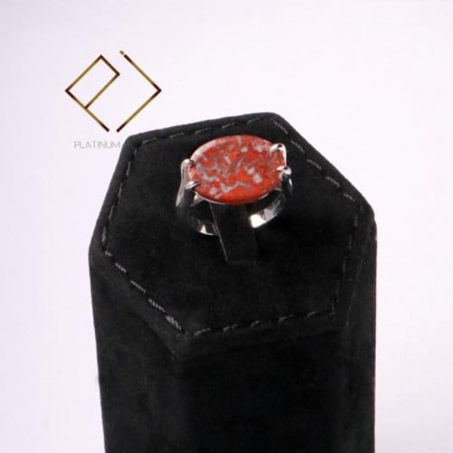 خاتم فضة عيار 925 و حجر عقيق طبيعي