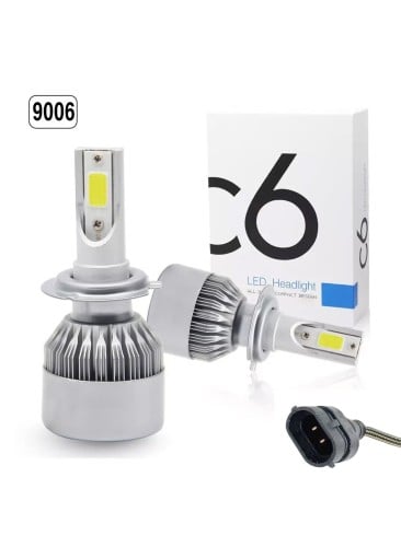طقم لمبات LED للسيارة من قطعتين C6 9006