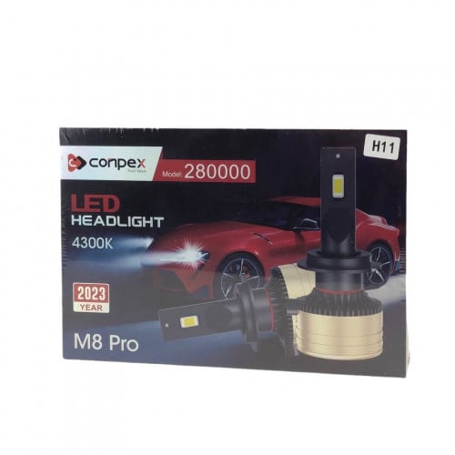 طقم ليد كونبكس M8 Pro / H11 كريمي 4300k