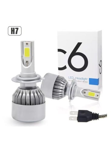 طقم لمبات LED للسيارة من قطعتين C6 H7