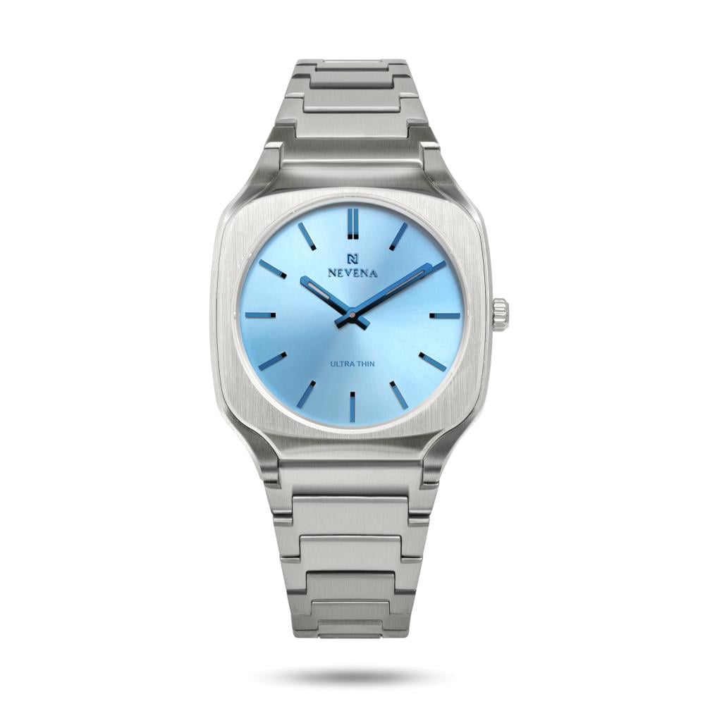 ساعة المجد الرجالية ستيل باللون الفضي