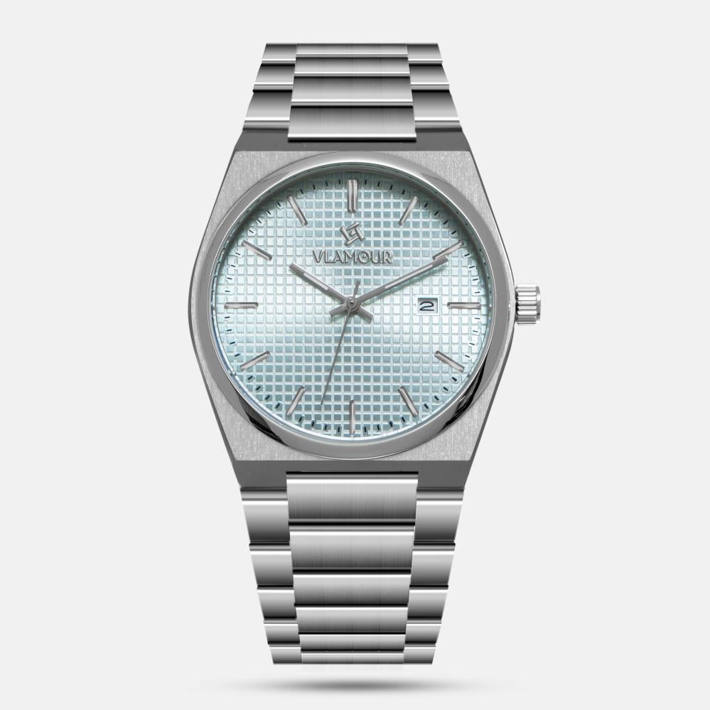 ساعه  رجالية ستيل فضي