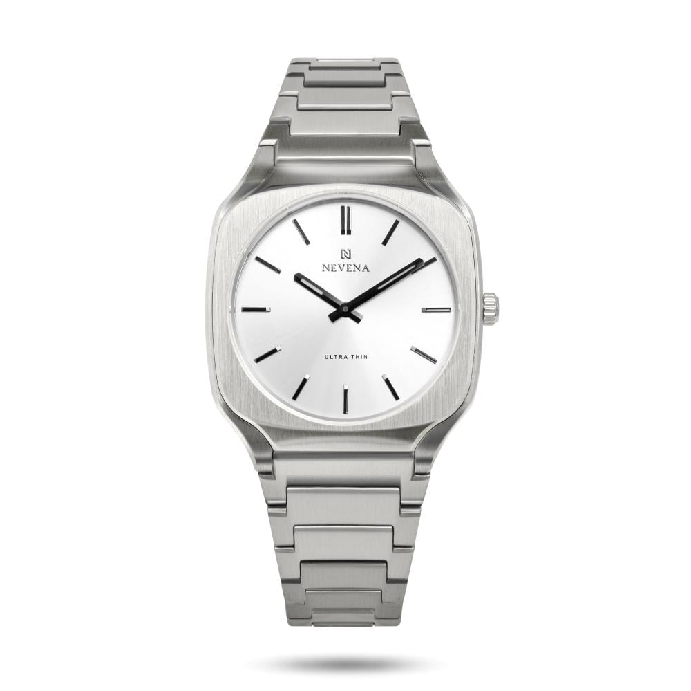 ساعة المجد الرجالية ستيل باللون الفضي