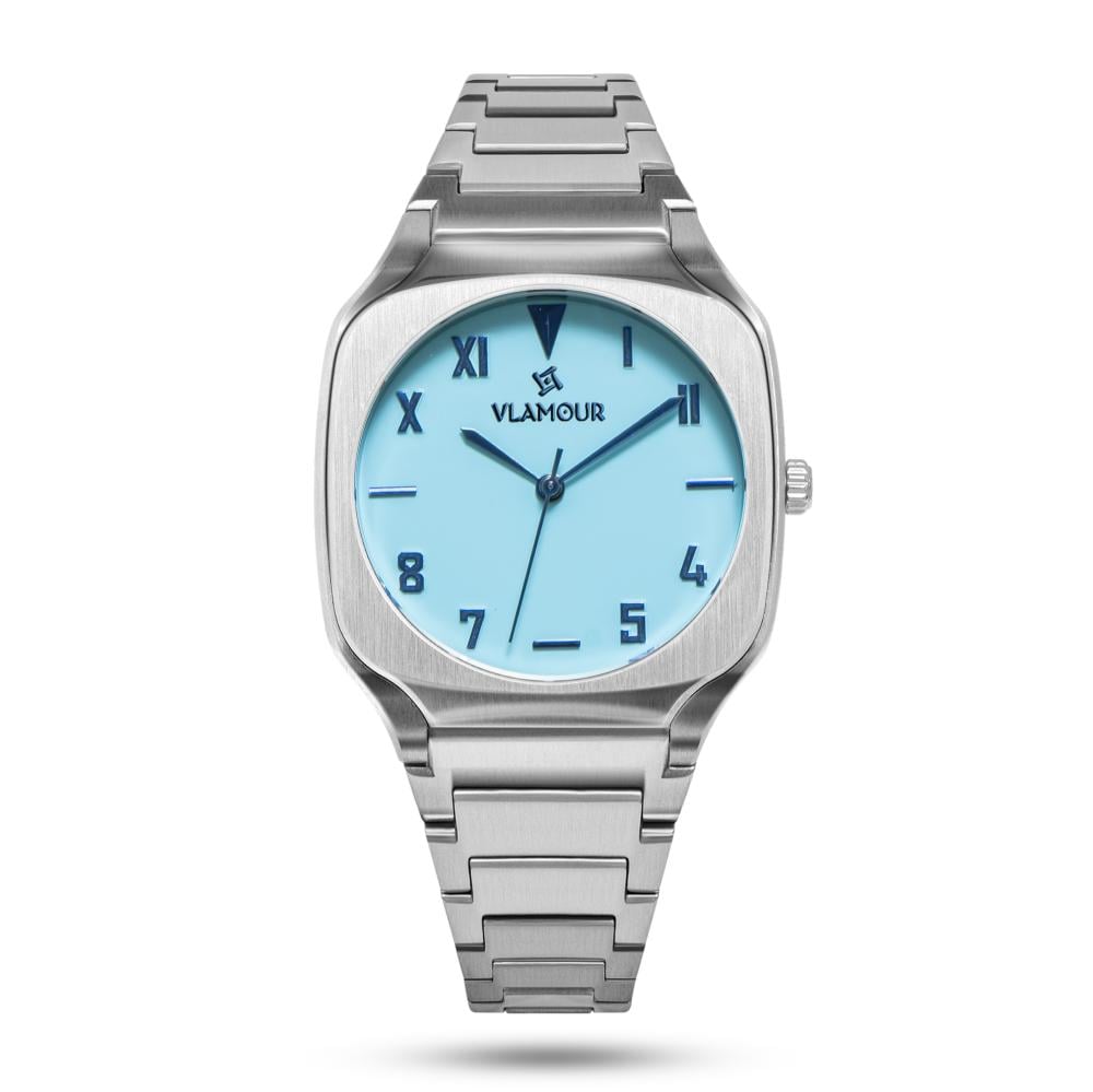 ساعة رجالية بسير ستيل بلون فضي