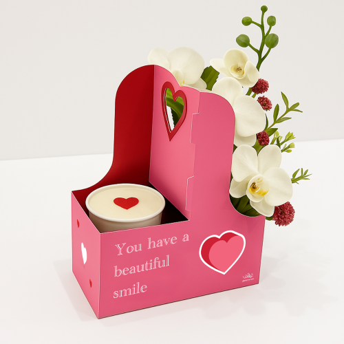 حامل اكواب بتصميم  قلوب مليان حب - 12 حبة