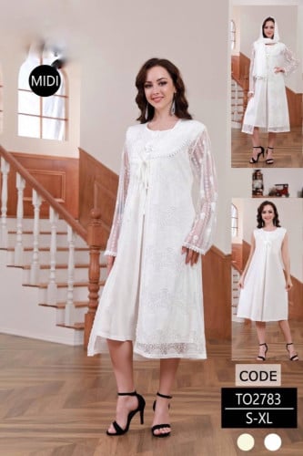 روب نفاس بتصميم انيق 3قطع ميدي تل