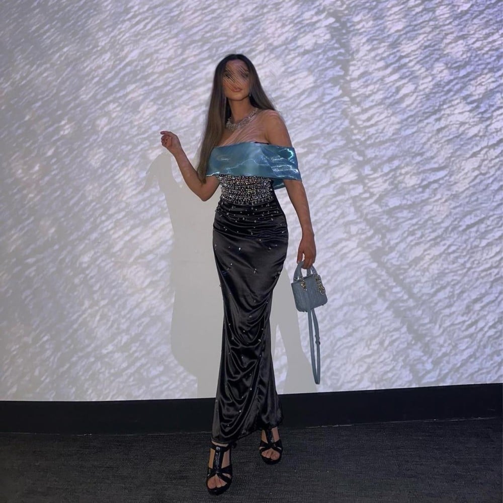 فستان تفته كريستال ماسك