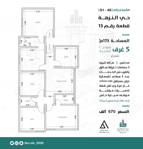 شقة نموذج C الدور الأول