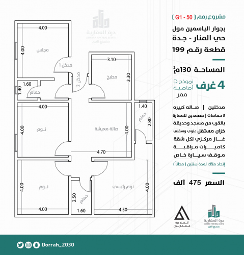 شقة نموذج D الدور الثالث